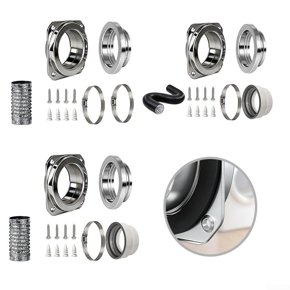 Kit di connettori magnetici per sfiato dell'asciugatrice, doppio accoppiamento magnetico da 10,2 cm, con condotto flessibile in alluminio da 1 m, connessione rapida per lavatrice e asciugatrice