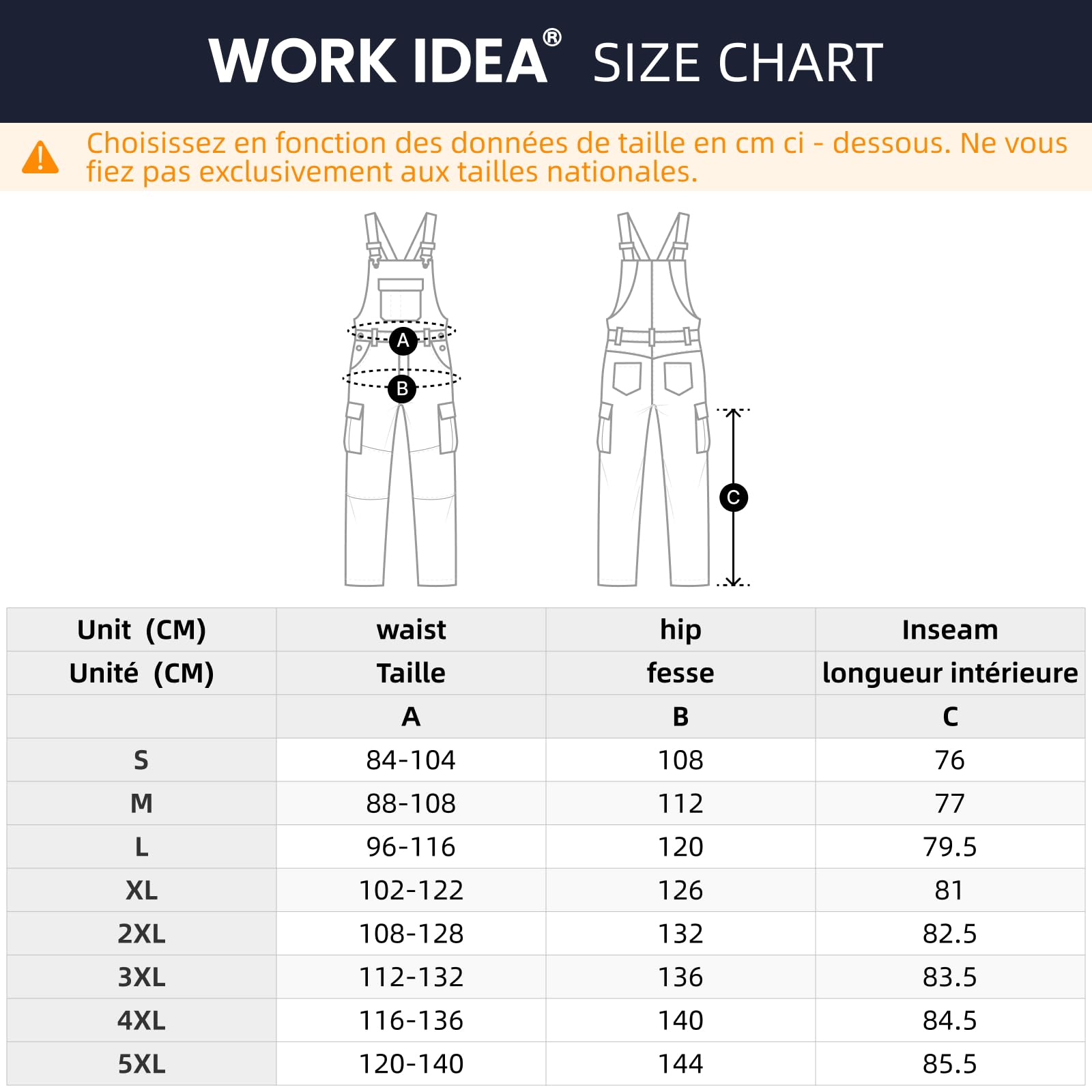 WORK IDEA Salopette de Travail pour Homme avec Poches genouillères
