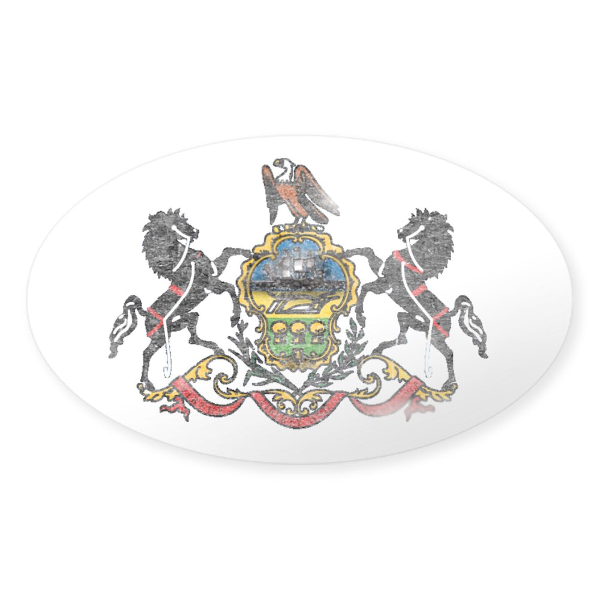 CafePress Pennsylvania Vintage State Flag Sticker Oval Car Bumper Sticker