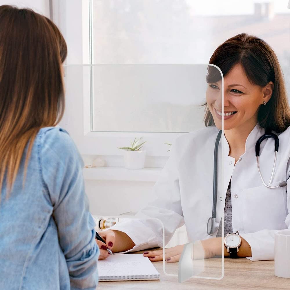 Mampara Metacrilato Mostrador, Mamparas Proteccion Mostrador, Separador Mostrador para Negocio, Tienda, Farmacia o Cualquier Recepción，Mampara de Metacrilato Mostrador Protección para Oficinas