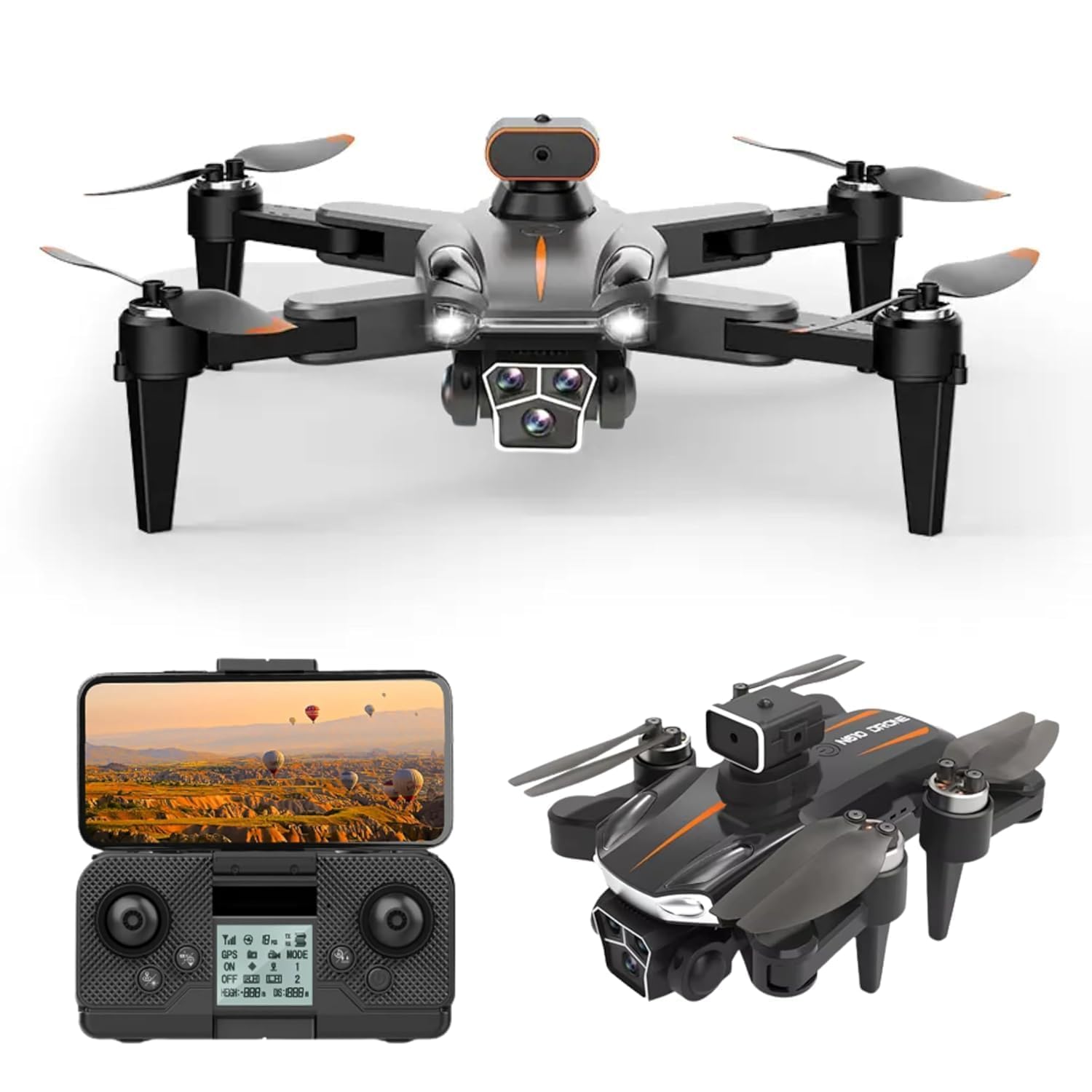 Brushless GPS Drone with 4K UHD Camera, 45-Minute Flight Time, Foldable Design, Smart Flight Modes (Follow Me, Auto Return), Auto Return & Stable Flight for Aerial Photography & Exploration.