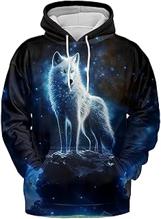 VNBNT Mens Hoodie Design 3D Print Graphic Novelty, Pullover Hooded Sweatshirt, Long Sleeve Womens Hoodies with Pockets Funny