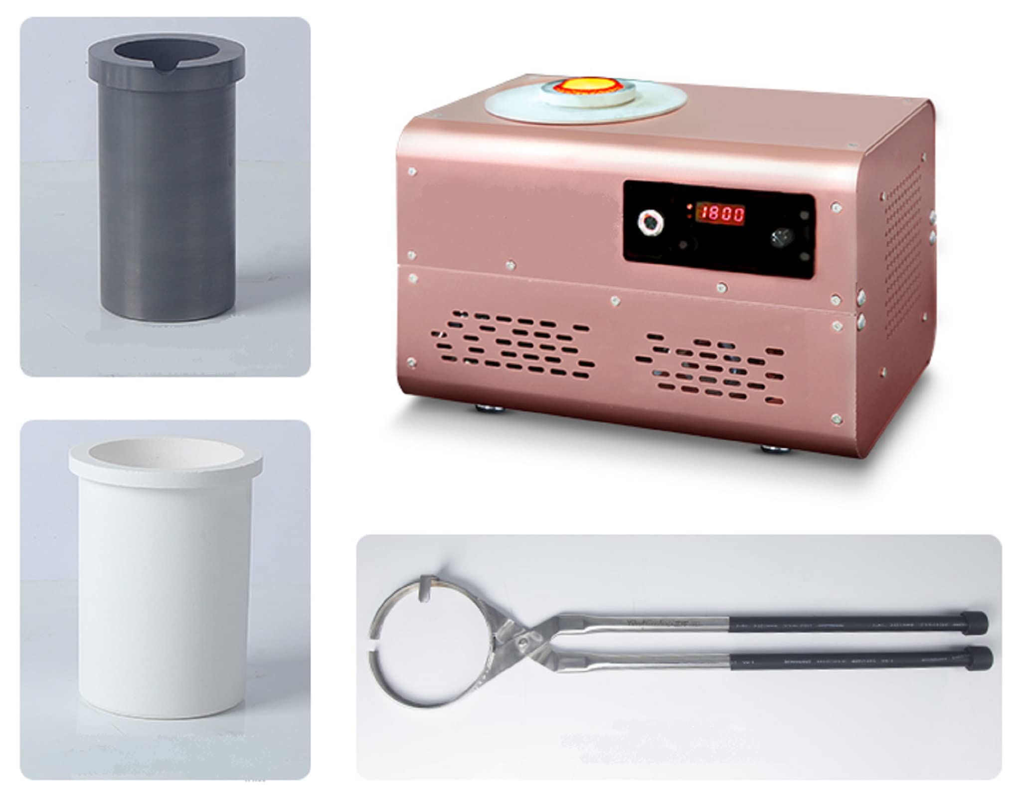 Forno di fusione per la fusione dei gioielli del metallo del nastro dell'oro del platino - Tempo di fusione 3 ~ 5 minuti, peso di fusione 2KG, 1800℃, CA 220V±10% 5KW