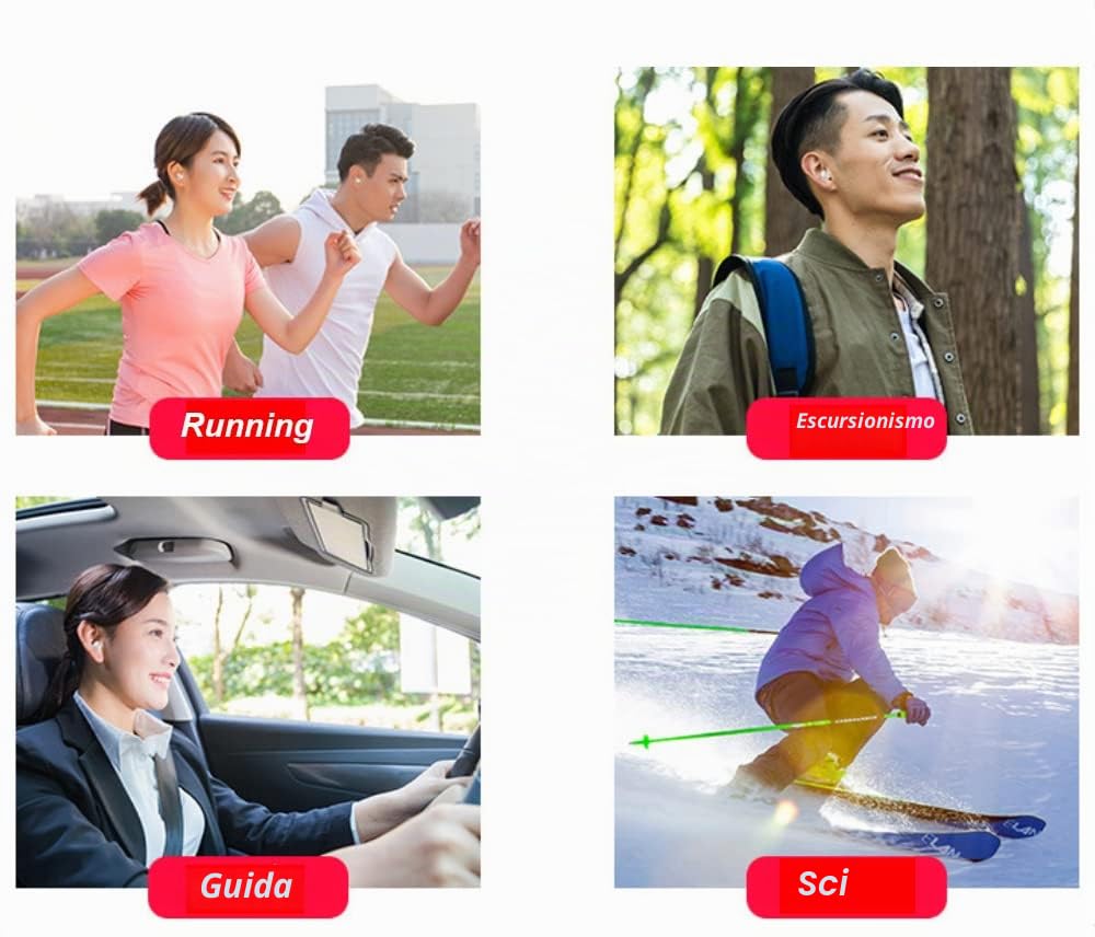 Auricolari Bluetooth Wireless Invisibili, Mini Auricolari Piccoli, Cuffie Semi-In-Ear con Controllo Touch Per Lavoro/Casa/Musica/Audiolibri e Podcast(Avorio)