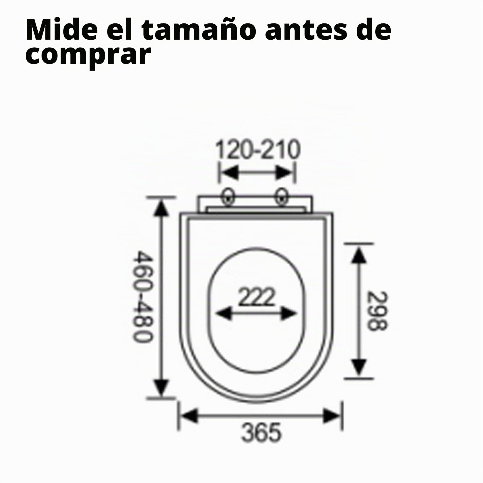 Tapa WC Universal Amortiguada, Materiale Urea Formaldehído, Cierre Suave, Liberación Rápida, Asiento de Inodoro en Forma de D, Fácil Limpieza, Antibacteriano, Blanco