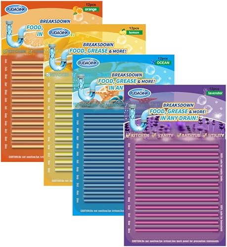 Barras limpiadoras de drenaje mantienen los desagĂĽes y las tuberĂas transparentes y el olor como se ve en la televisiĂłn, 4 paquetes (48 piezas) Barras limpiadoras de drenaje mantienen los desagĂĽes y las tuberĂas transparentes y el olor como se ve en la televisiĂłn, 4 paquetes (48 piezas)