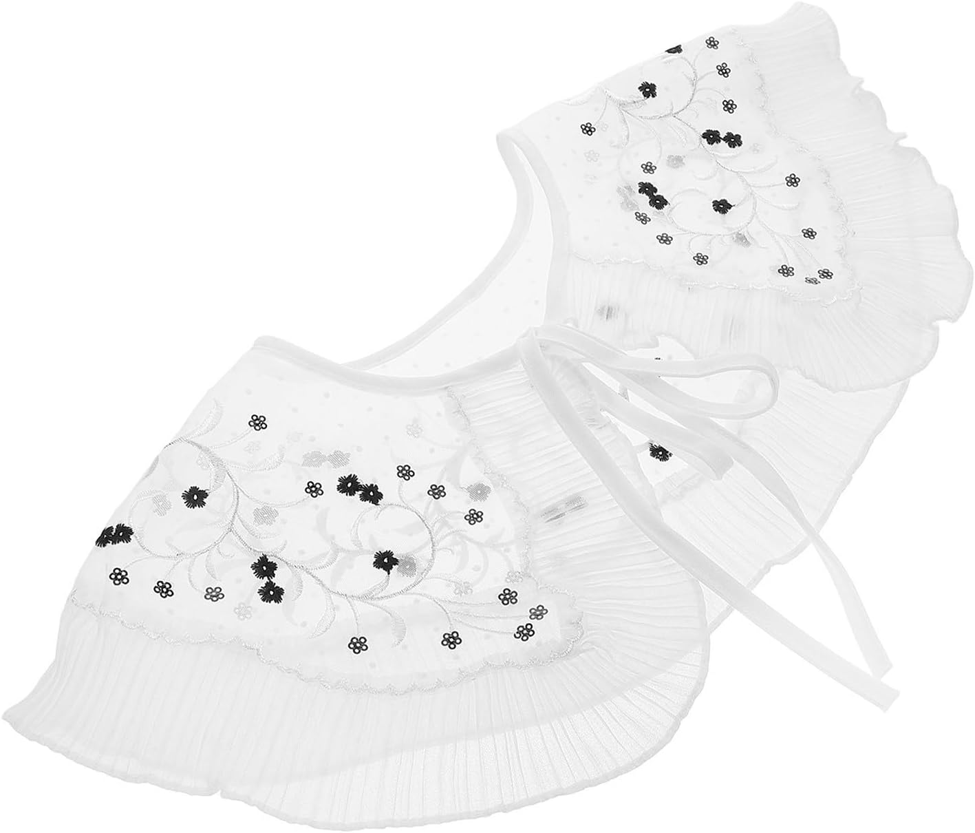 Women Nylon Faux Collar Detachable White Layering Accessory