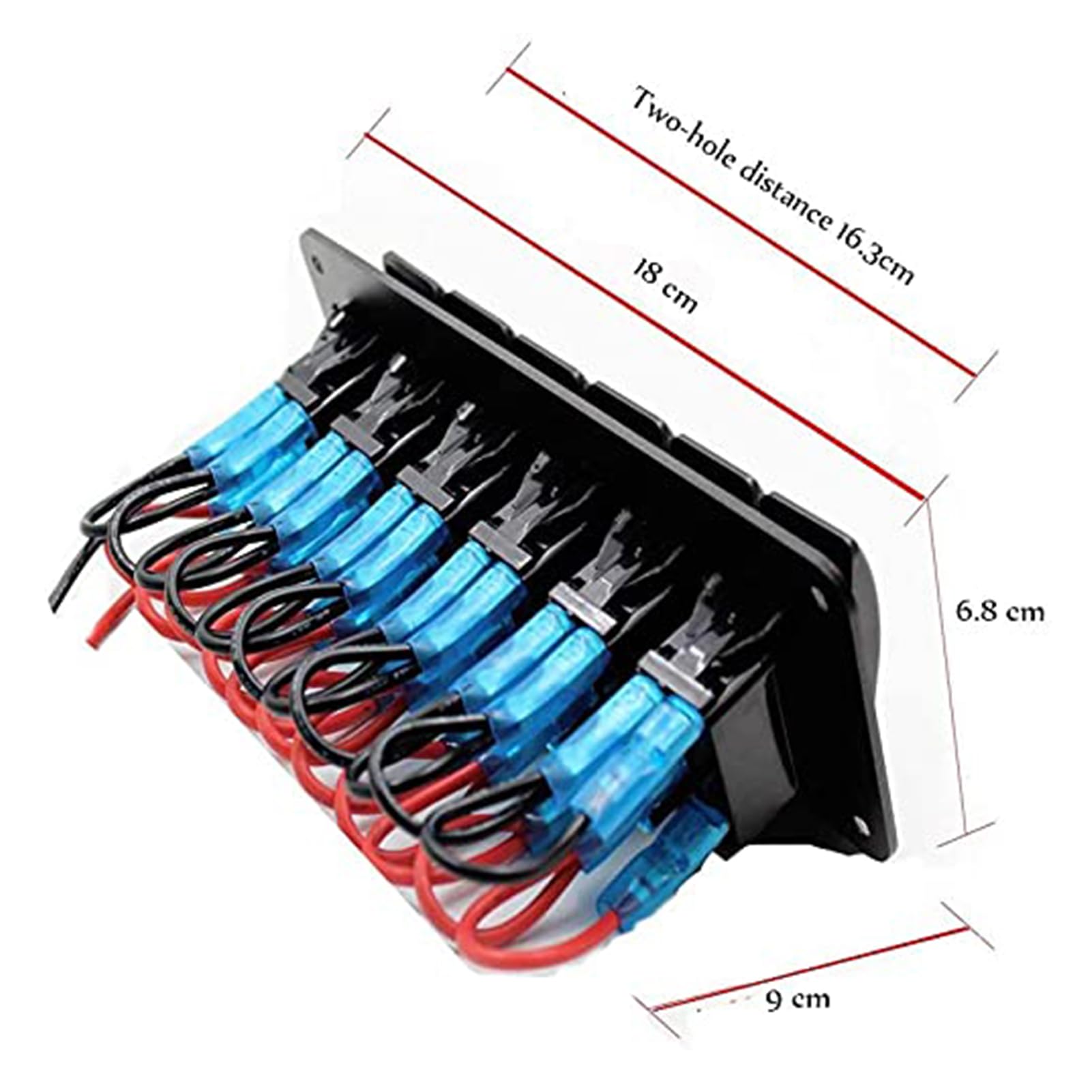 Geloo Pannello Interruttori 6 Gang, 12 V 24V Impermeabile Pannello Controllo Interruttori con a Levetta LED per Auto Barca Camper (Blue)