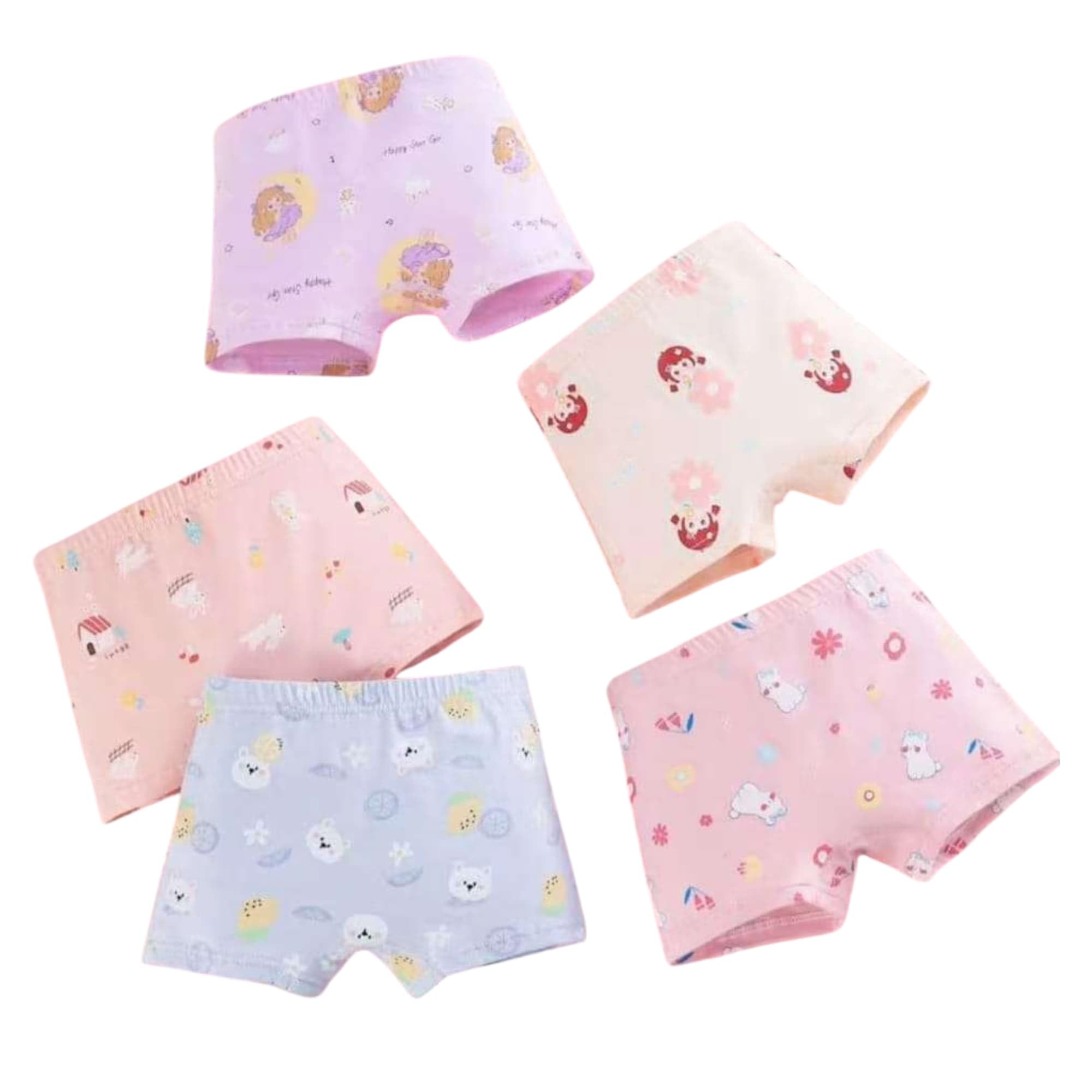 Tinnie Frenzy Girls' Premium Cotton Boxer Briefs – Soft Breathable Underwear, Multi-Pack (4,6,8 &10) with Fun Prints & Vibrant Colors (in, Age, 5 Years, 6 Years, Regular, 4, Multicolour) - Image 2 thumbnail