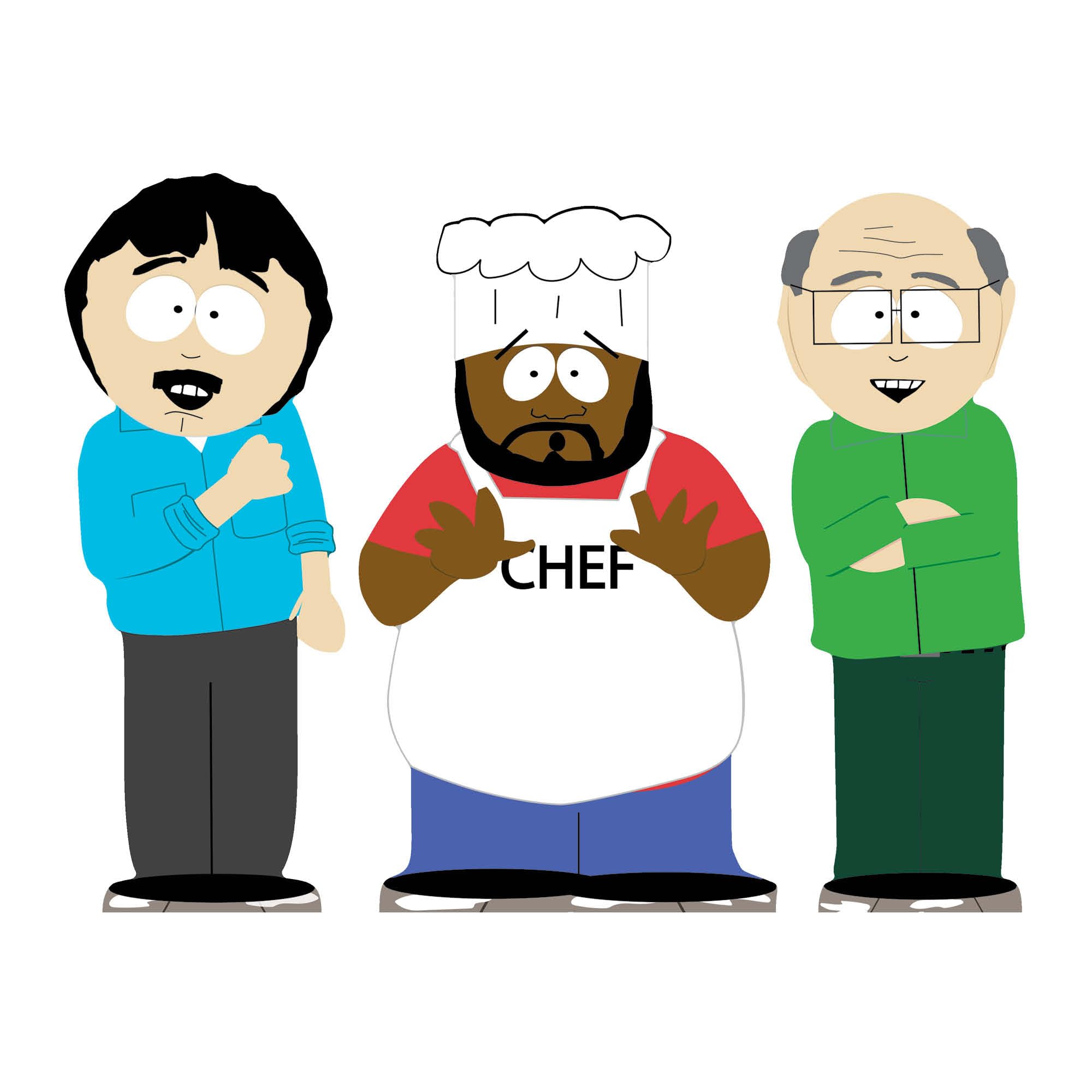 Star Cutouts SC4744 South Park Randy Chef & Mr Garrison Shelf Top Cardboard Cutouts 31cm – Comedy Desk Display for Fans & Collectors — image 1