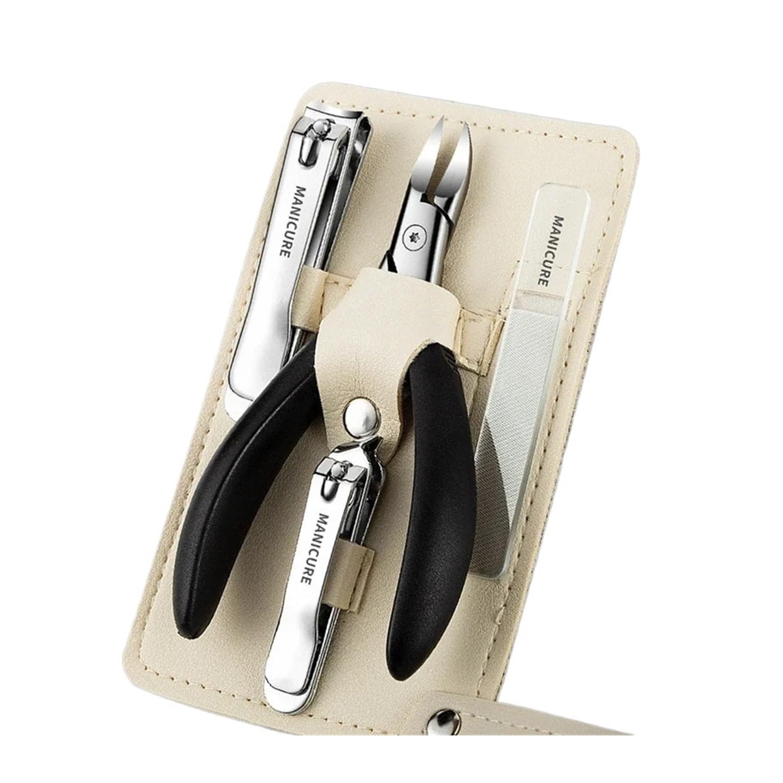 1set Nail Clippers Set Ingrown Toenail Thick Cuticle Nippers for Professional Pedicure Manicure Fingernail Tools(4Pcs-Black)