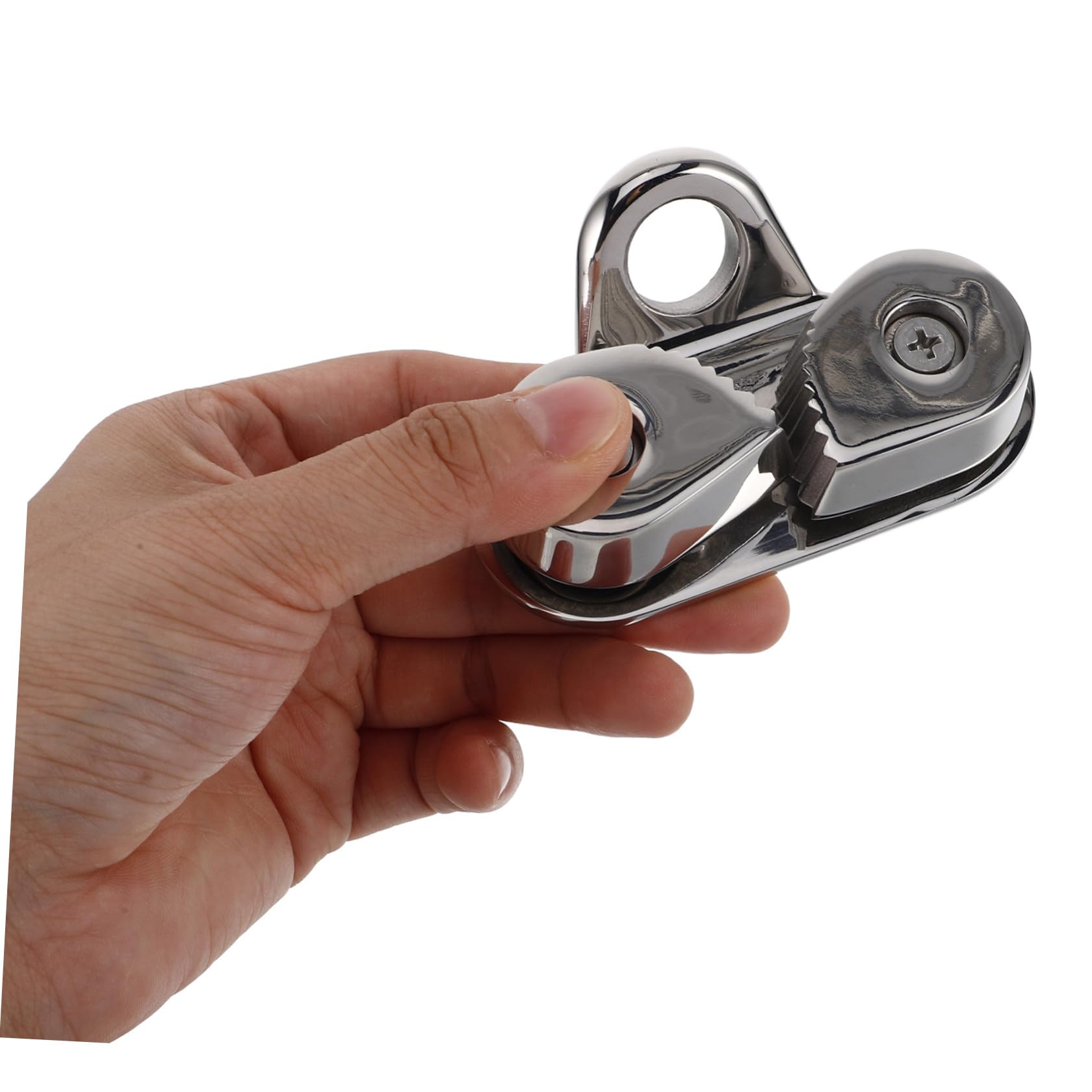 Toyvian 2 Pezzi Morsetto a Camma per Barca in Acciaio Inox con Guida per | Fissaggio Affidabile della Corda, Installazione senza Preforatura, Due Viti Autofilettanti Incluse, Argento