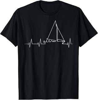 Funny Sailboat Heartbeat Shirt | Cute Love To Sail Tee Gift T-Shirt