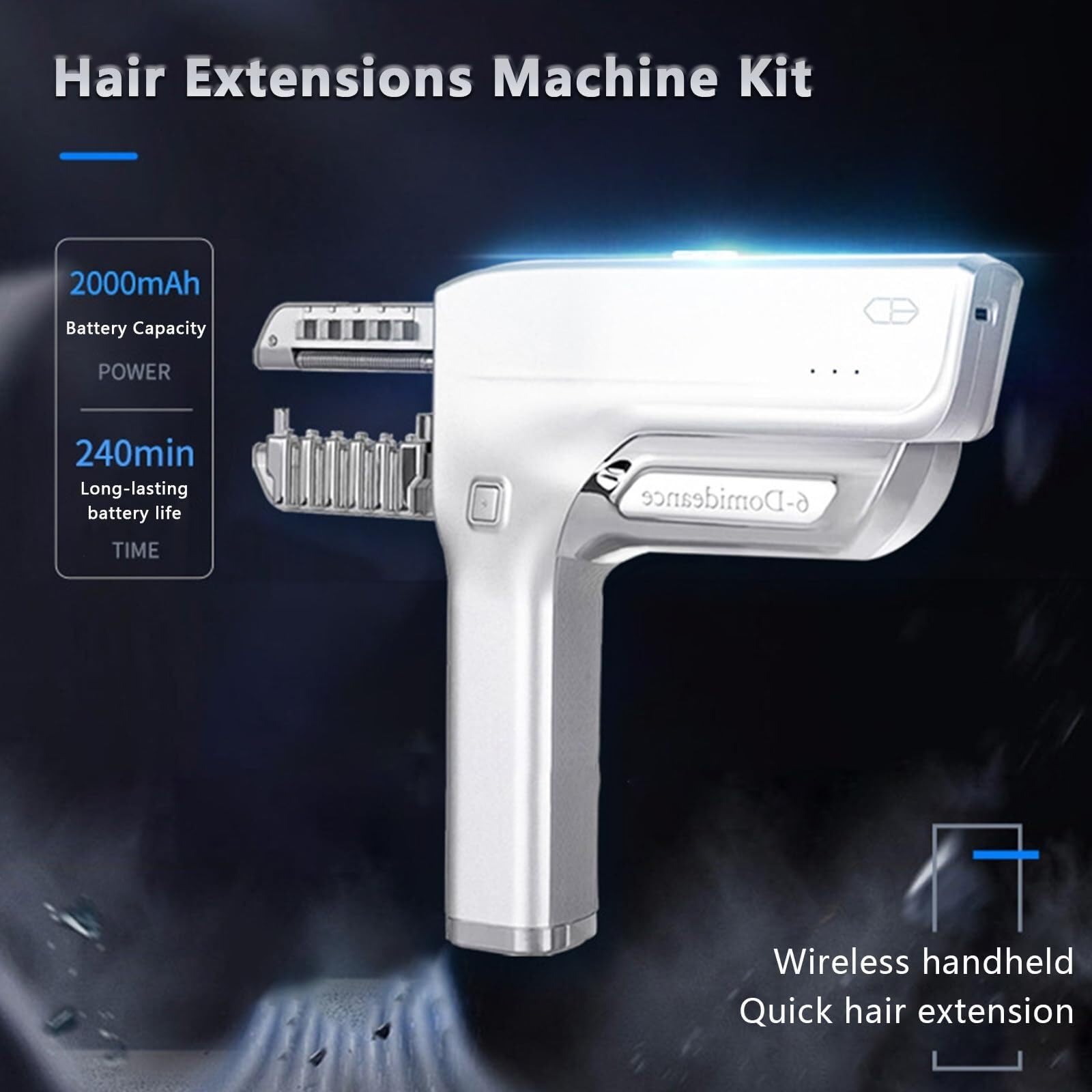 Machine d'extensions de cheveux 6D Combline avec pince, 30 minutes rapide sans trace Outil d'extension de plumes pour salon, facile à utiliser