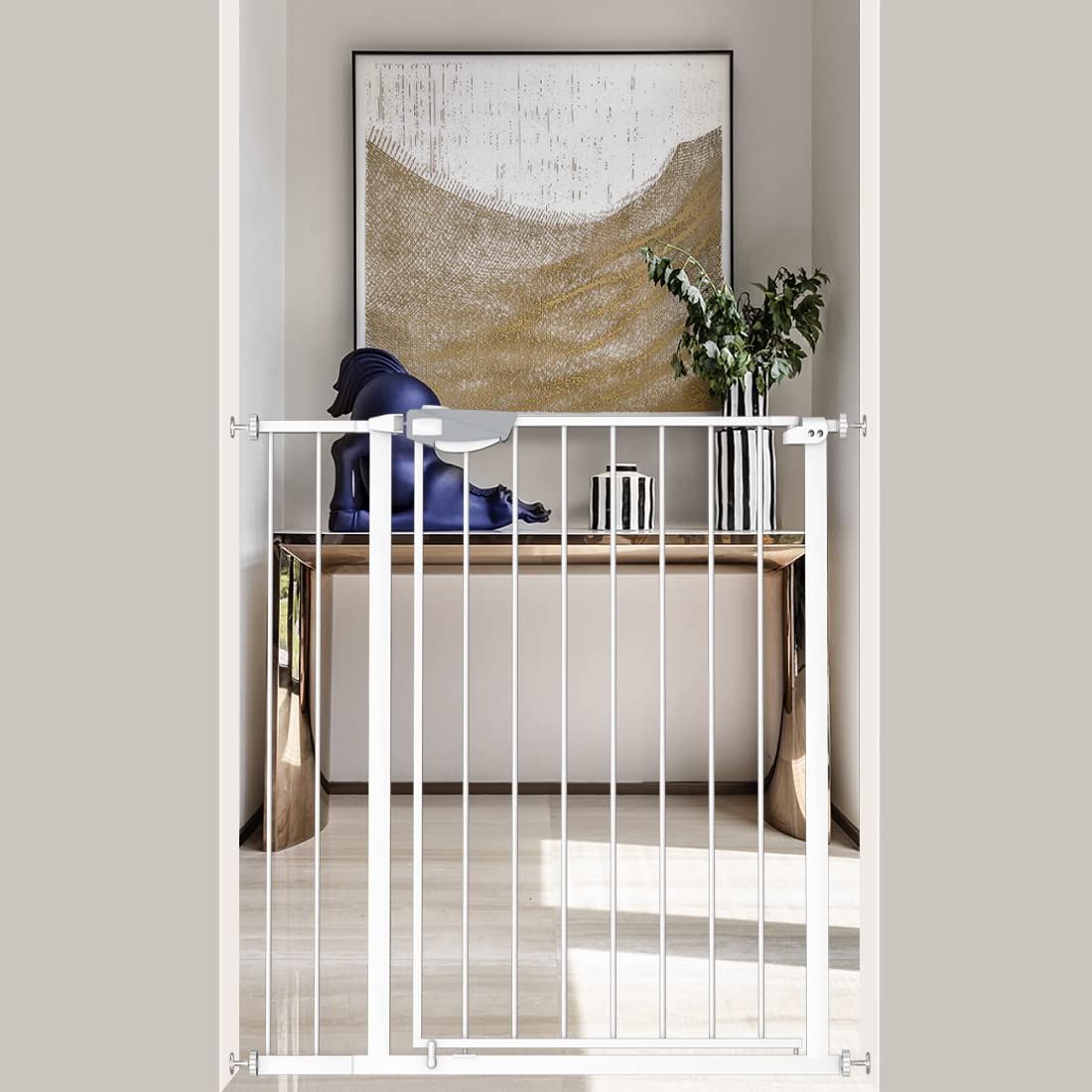 Photo 1 of *PARTS*USED*  WAOWAO 36.22" Extra Tall Wide Gate, White   25.59"-81.49" inch White 35.04-38.97"/89-99cm