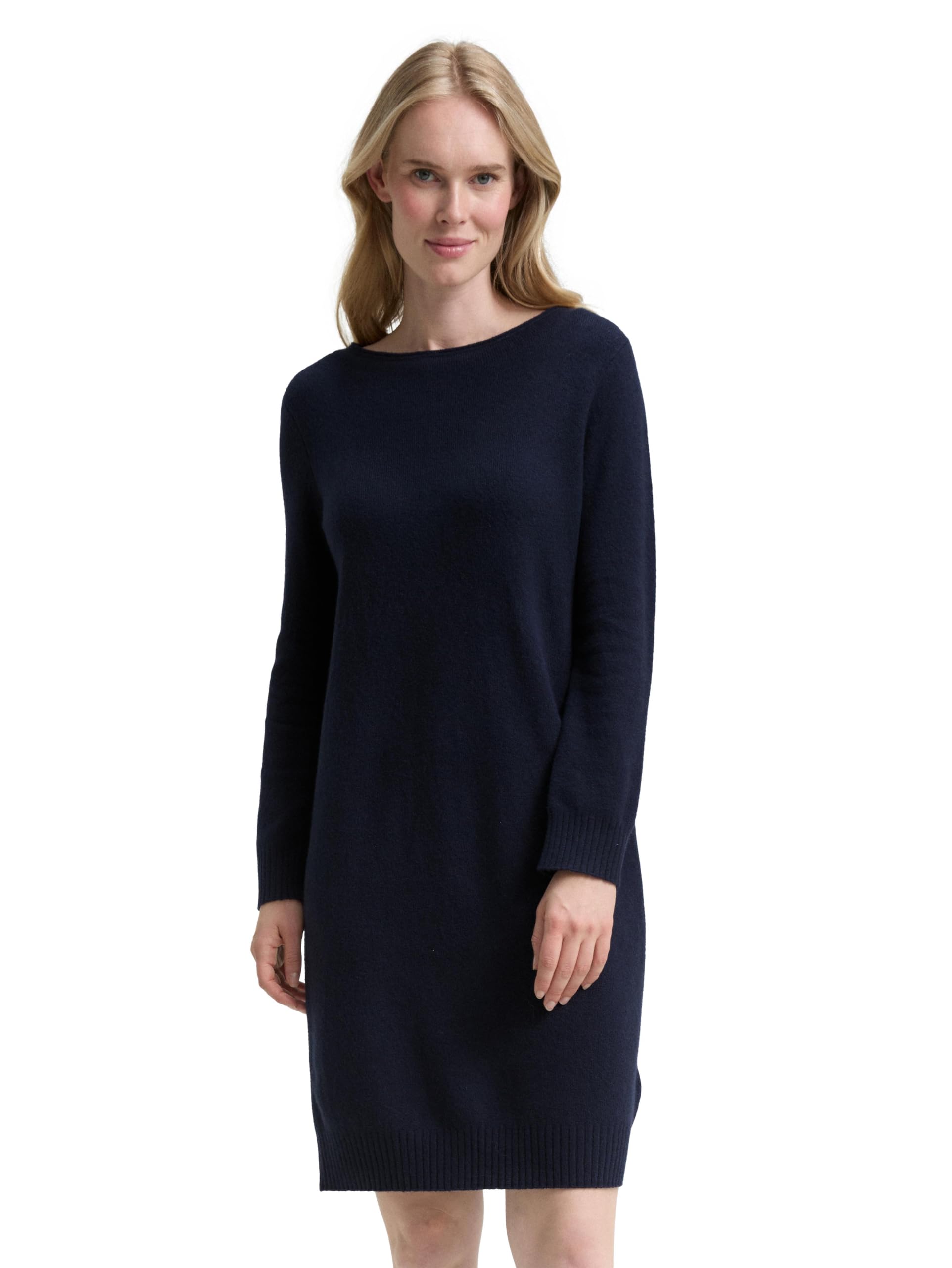 Tom Tailor Damen 1048321 Strickkleid mit U-Boot-Ausschnitt
