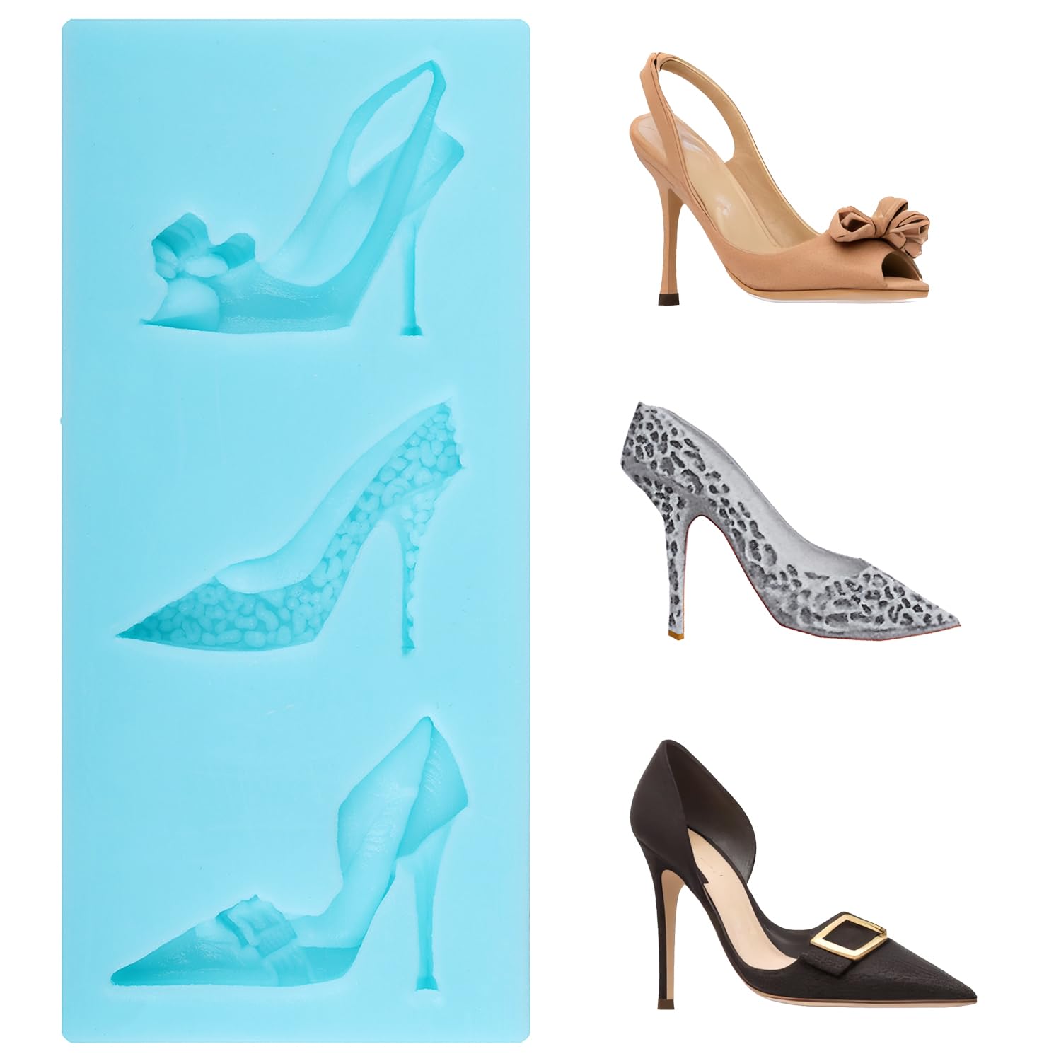 High Heel Fondant Silicone Molds for Cake Decorating Cupcake Topper Chocolate Candy Gum Paste Polymer Clay