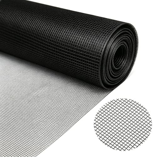 22 Mesh Black Stainless Steel Window Screen, 3.28ft x 9.84ft Electrostatic Powder Coated Mesh, Rust &amp; Pet Proof Mosquito Insect Barrier for Windows, Doors, Patios, Easy Cut DIY Screen Replacement