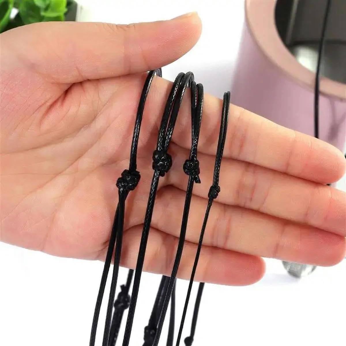 Wax touw, handgemaakte wax touw, ketting koord, ketting koord, handmatige wax touw, wax touw ketting, 10st verstelbare ketting wax touw koord string