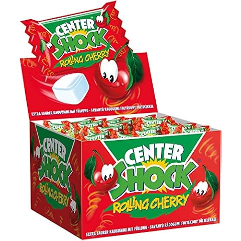 Center Shock Rolling Cherry, 3 Boxen mit je 100 Kaugummis, Kirsche-Mix extra sauer Cover