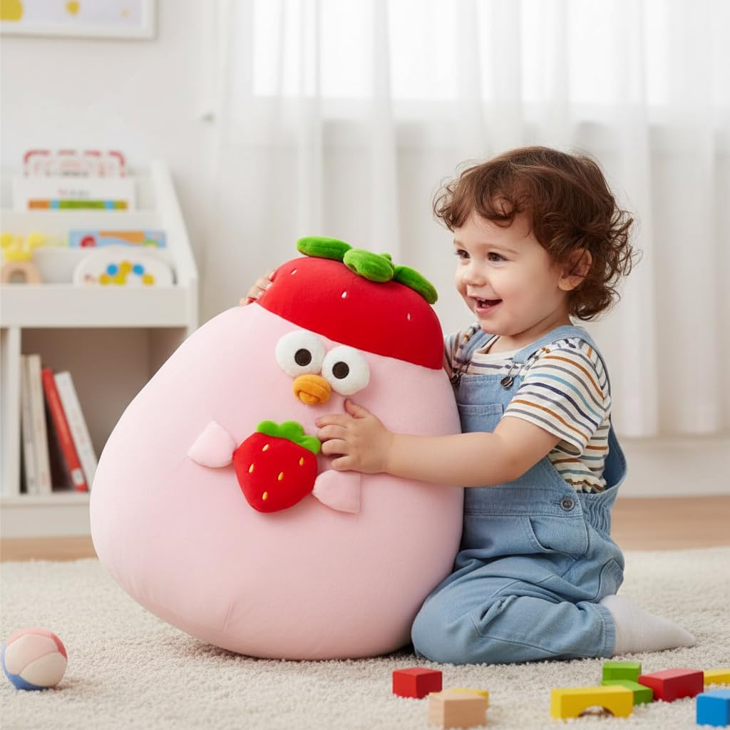 MINISO 14in Strawberry Dundun Pillow – Cute Plush Cushion, Soft Cartoon Pillow for Kids & Gift 3