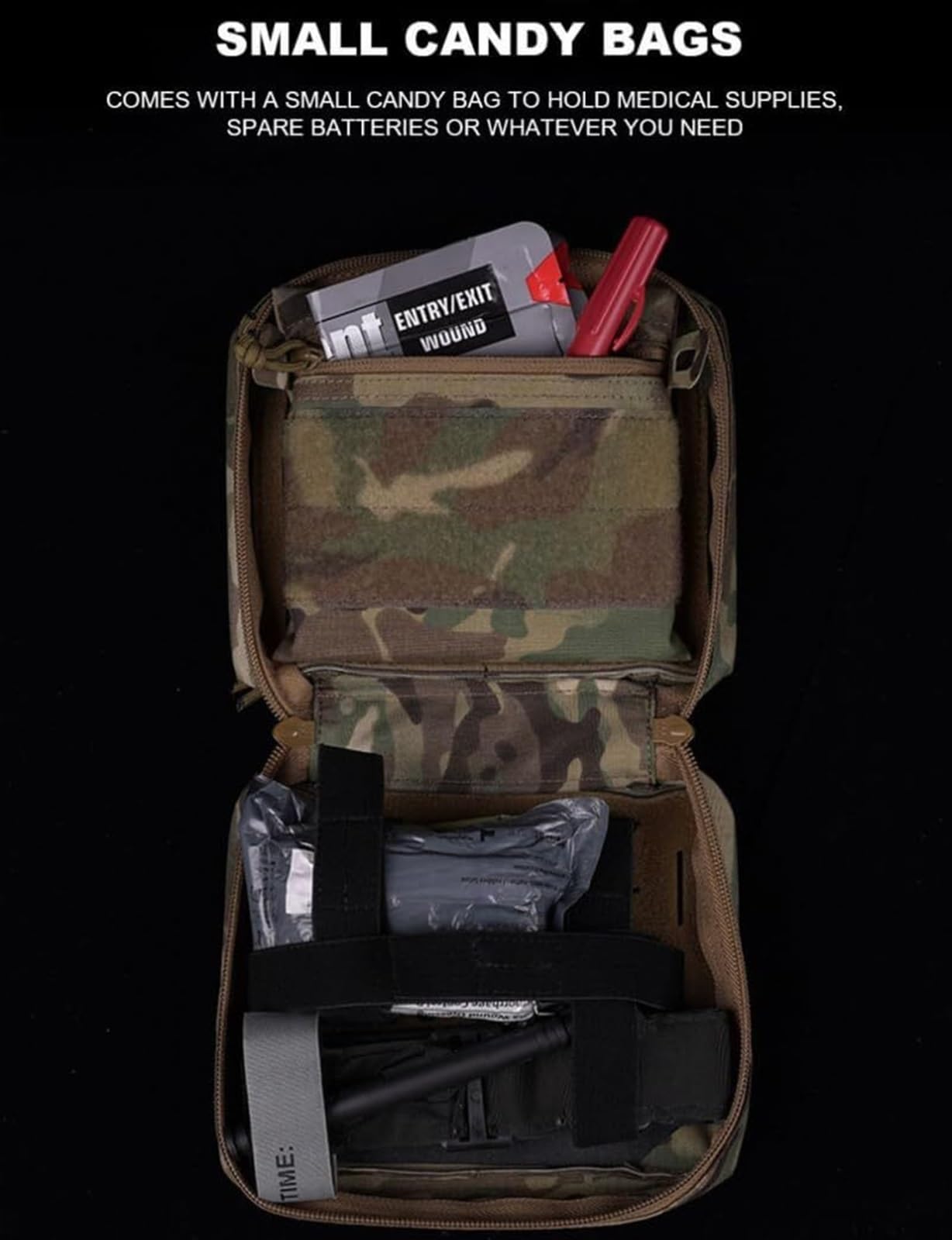 Bolsa De Emergencia EDC Táctica Molle, Bolsa Médica For Botiquín De Primeros Auxilios, Bolsa Médica For Herramientas De Supervivencia For Caza Y Acampada Al Aire Libre(Gray)