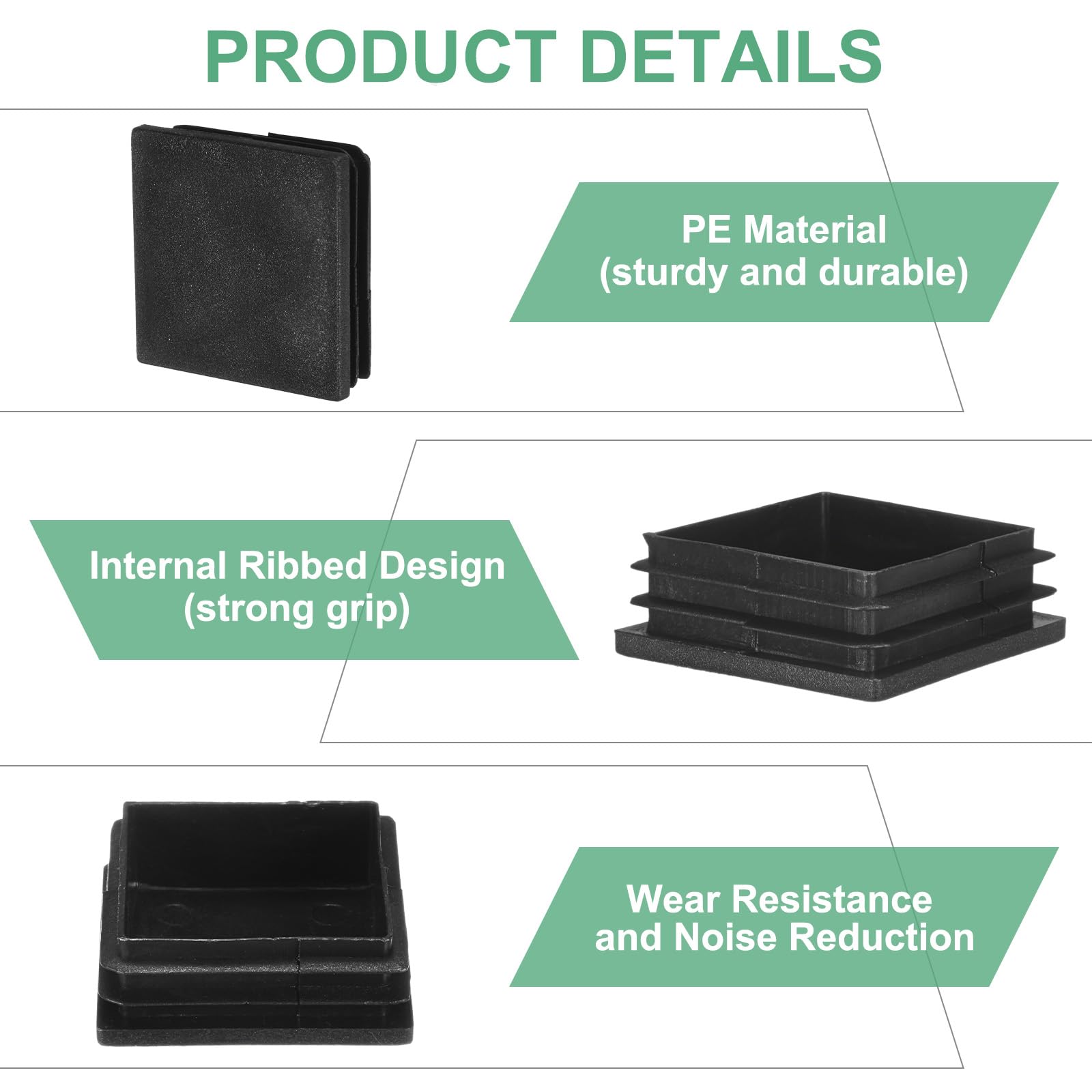 M METERXITY 30-Pack Square Tubing End Caps - Image 2