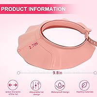 Vista 7 de Gorro de champú ajustable, impermeable, suave, sin BPA, para cabeza, oídos, elástico, para lavado de cabello, protección suave para ojos y oídos