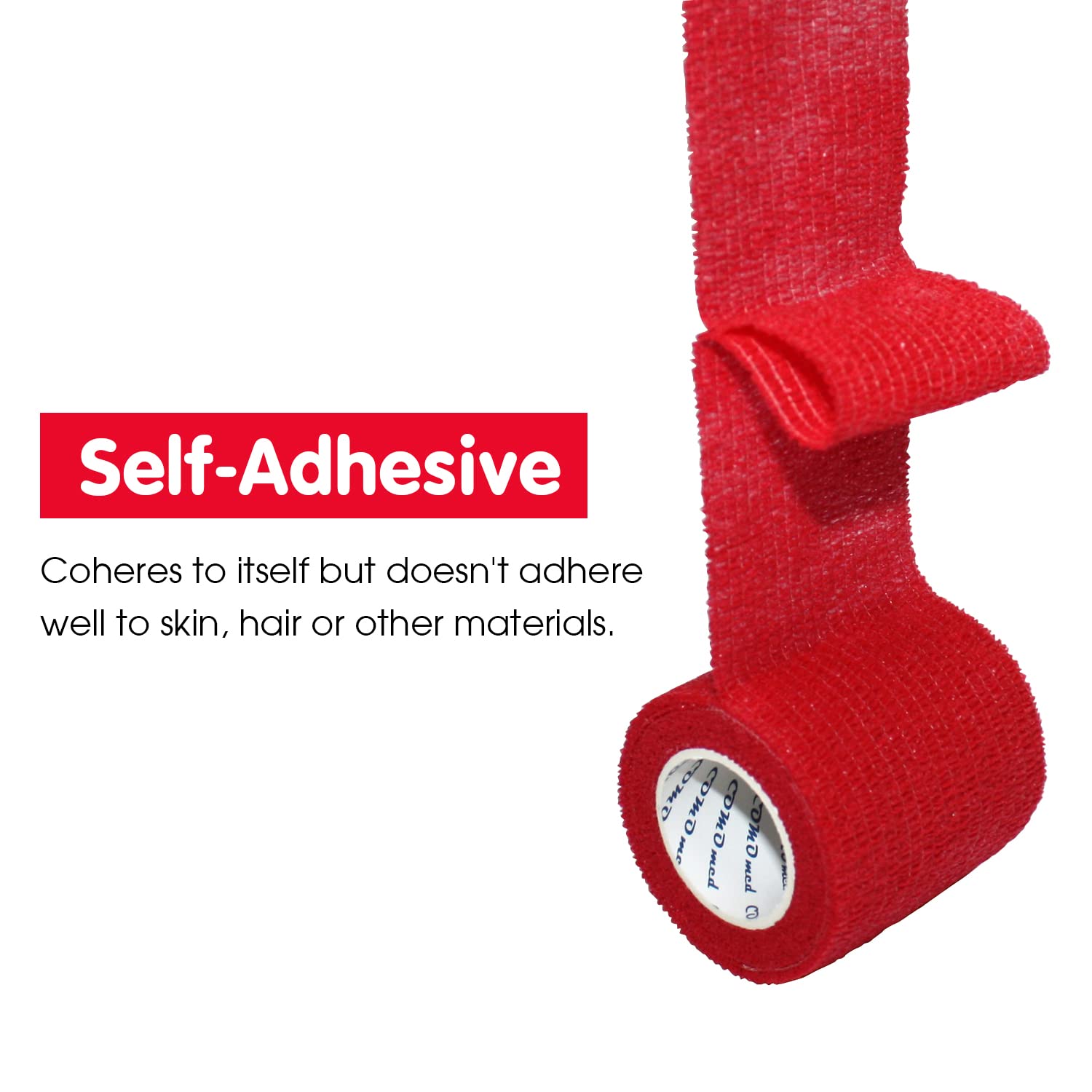 6 Rolls Cohesive Bandage 10 cm X4,5 cm Red, Flexible Bandage, Non-Woven Cohesive, Athletic Tape, Fat Wrap, Wraps Bandage, Suitable for Sensitive Ski…