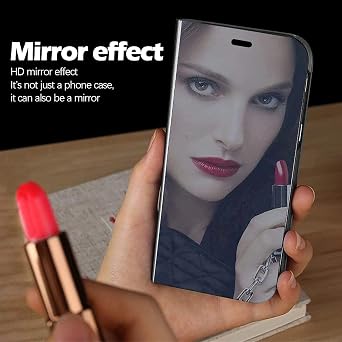 Galaxy S25 Cover Cases Compatible with Samsung S25 Flip Cell Phone Case Clear View Mirror Flip Cover PU Leather with Kickstand Protective Cover for Samsung Galaxy S25 (Silver)