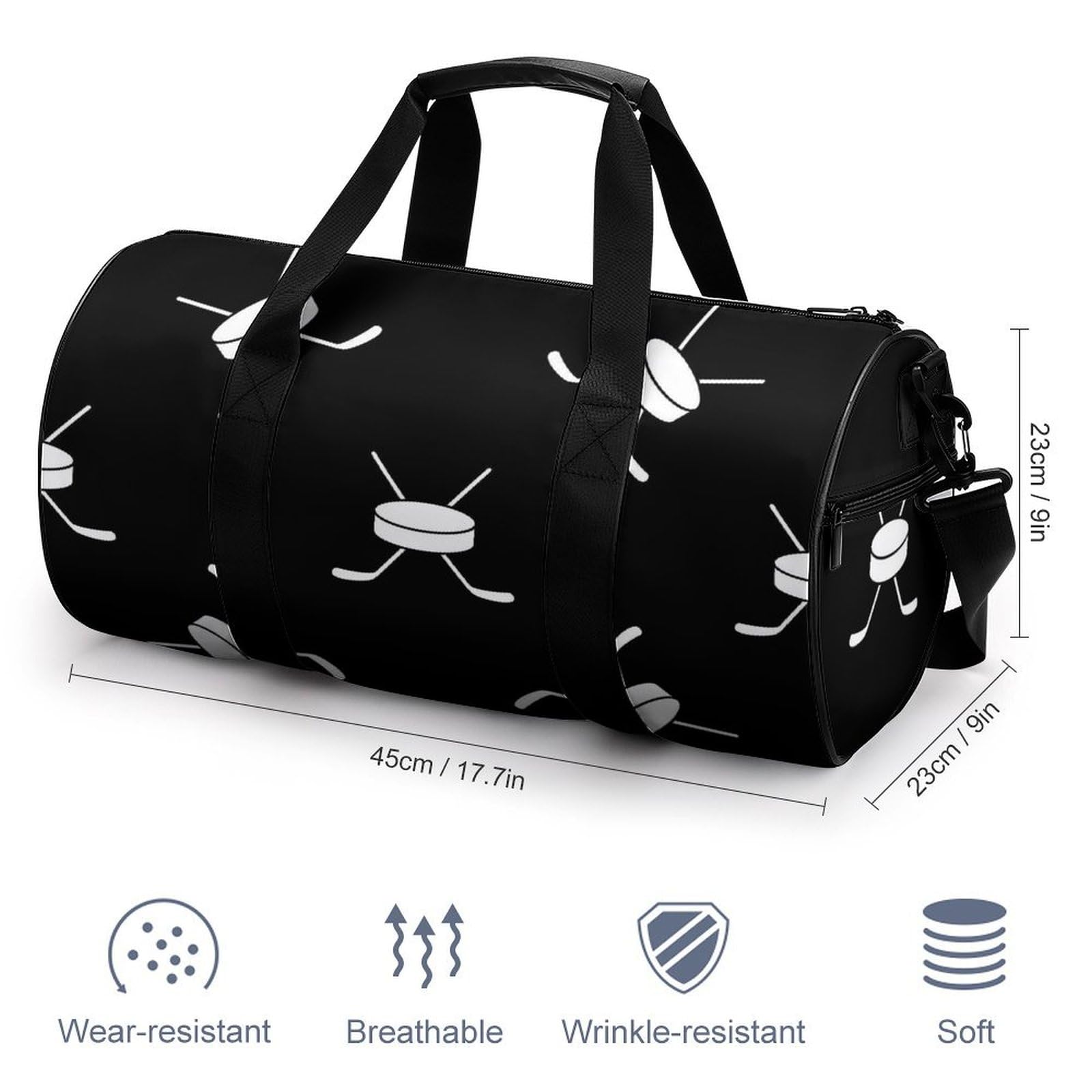 Hockey Sac De Sport Gym Sac De Voyage Sac Week-End Duffel Bag pour Camping Randonnée Voyage 45x23x23cm