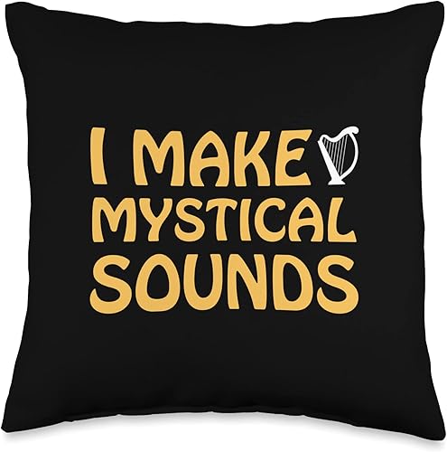 Orchestra Harps girl Musical Harp pin gifts I Make Mystical Sounds  Harpist jaw Girl Lire Harp Throw Pillow 16x16 Multicolor disponible en Yaxa Guatemala