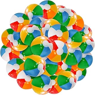 Lamnhin Beach Ball for Kids - 12' Beach Balls Bulk 30 Pack Inflatable Pool Beach Balls Bulk Hawaiian Tropical Theme Party Decorations Favors Supplies