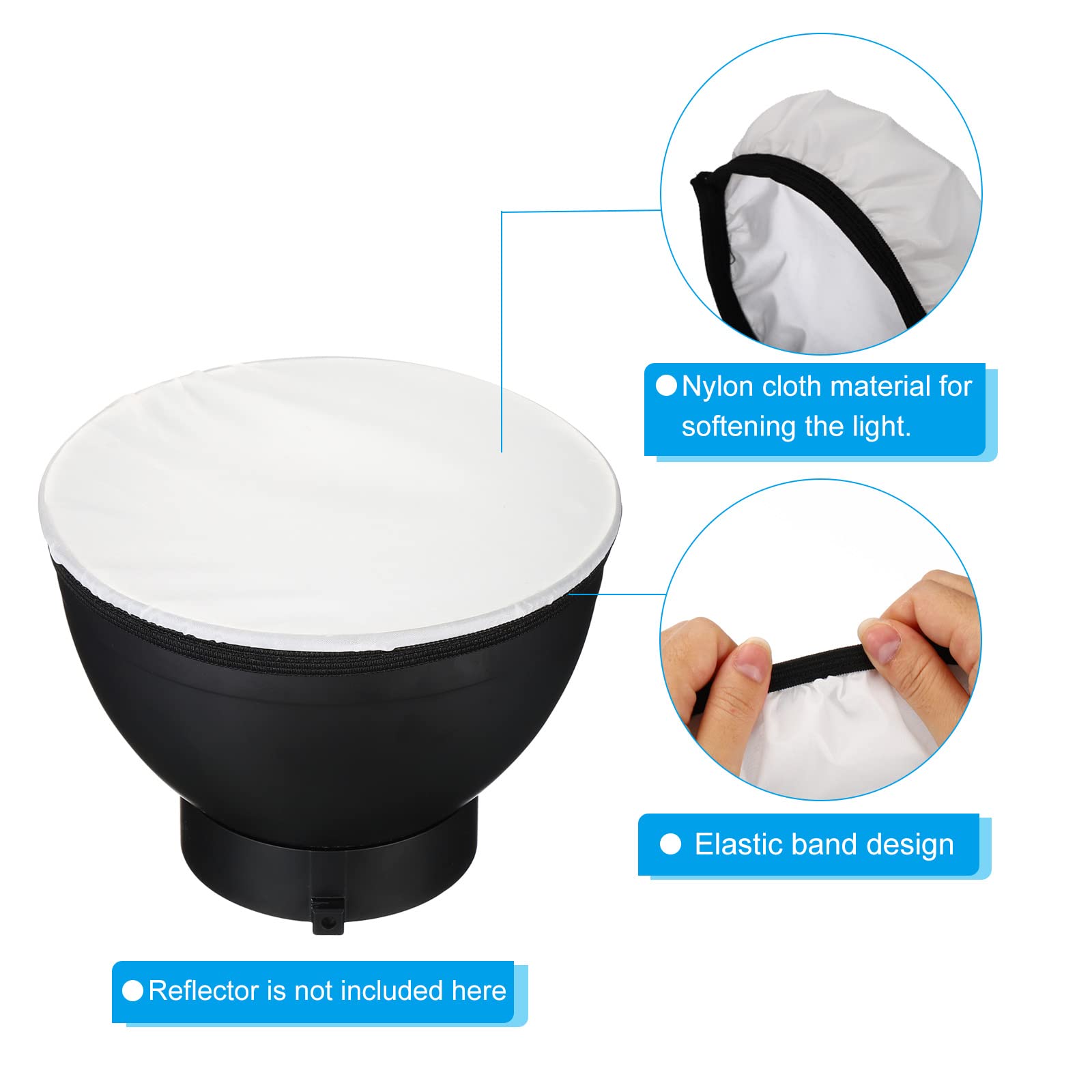 PATIKIL 7" 18cm Morbido Diffusore Lampada Copertura, 2pz Panno Diffusore Strobo Riflettore Lampada Calzino per Flash Luce Bellezza Piatto Fotografia Studio, Bianco