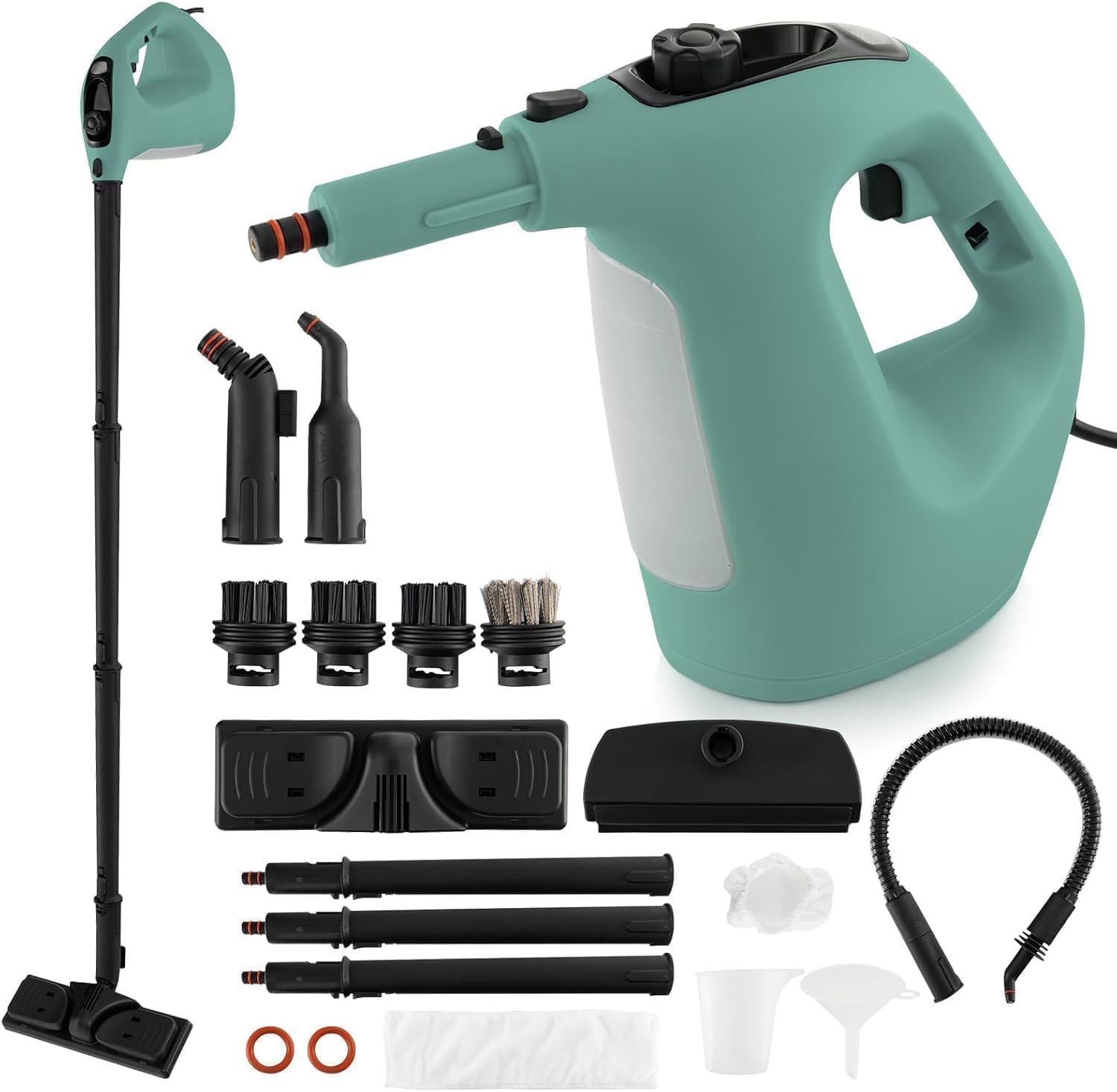RELAX4LIFE Dampfreiniger Handgerät, Handdampfreiniger mit 13 Zubehör (Grün)