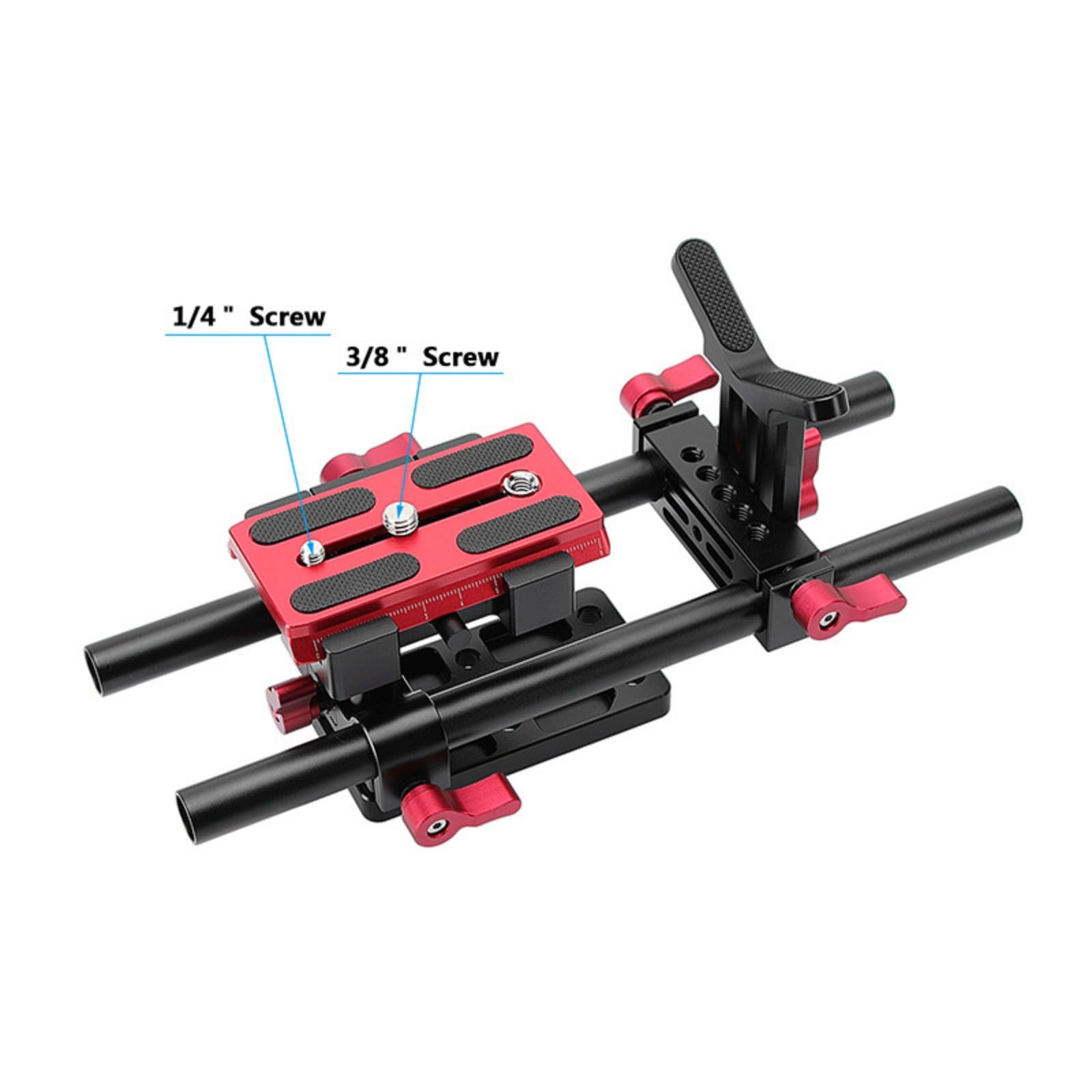 DSLR - Supporto a spalla per obiettivo a sgancio rapido, supporto per treppiede da 1/4 3/8 a vite per fotocamere DSLR