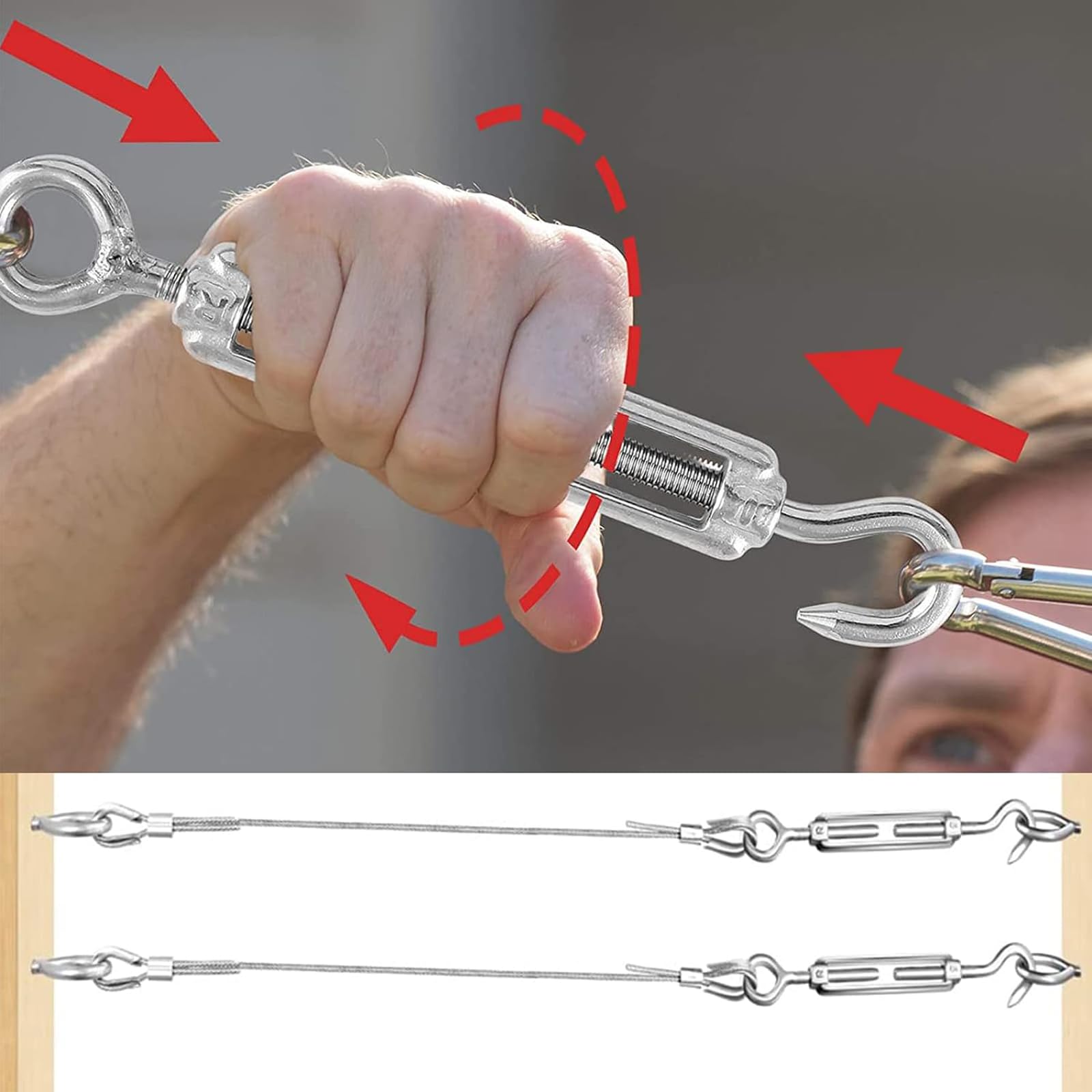 Cozihom, Lot De 6 Tendeurs M6 En Acier Inoxydable 304 Pour Tension De Câble Métallique, Pour Pare-soleil, Installation De Tente, Anti-rouille, Lot De 6