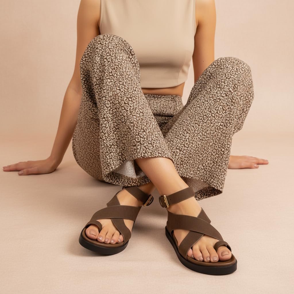 CUSHIONAIRE Entry Womens Ankle Wrap Molded Footbed Sandal with Adjustable Strap | Non-Slip Outsole | Womens Platform Sandals | Comfortable Summer Shoes | Wide Widths Available - Image 8