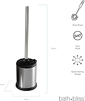 Vista 8 de Bath Bliss Escobilla de inodoro y soporte Tapa con cierre automático Cabezal de 360 grados Limpieza de baño Tamaño compacto Almacenamiento