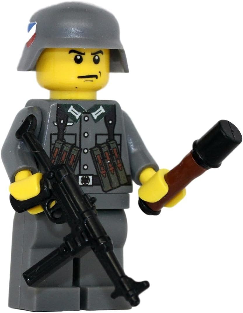Modern Brick WarfareGerman WW2 MP40 Soldier Custom Minifigure