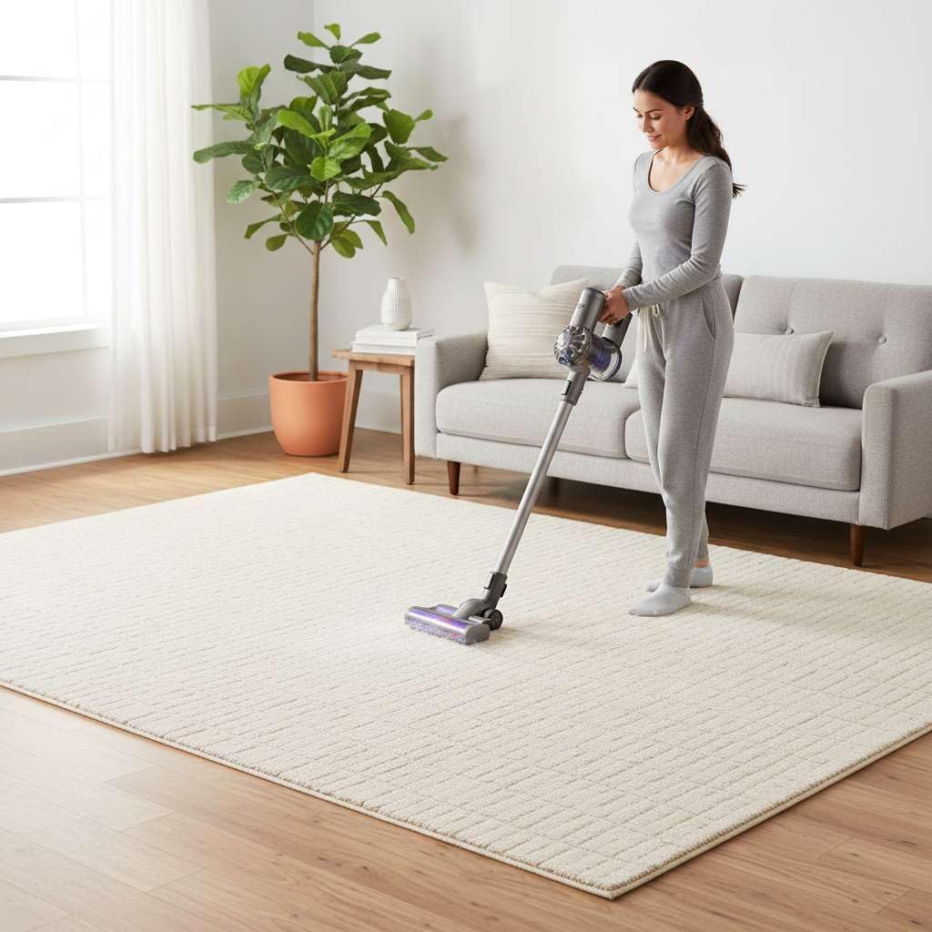 Premium Hand Tufted Area Rug, 100% New Zealand Wool Carpet, Non Slip Cotton Backing, Modern Traditional Rug for Living Room Bedroom Dining Room, Easy Care Soft Luxury Floor Rug, Beige, 9 x 9 ft