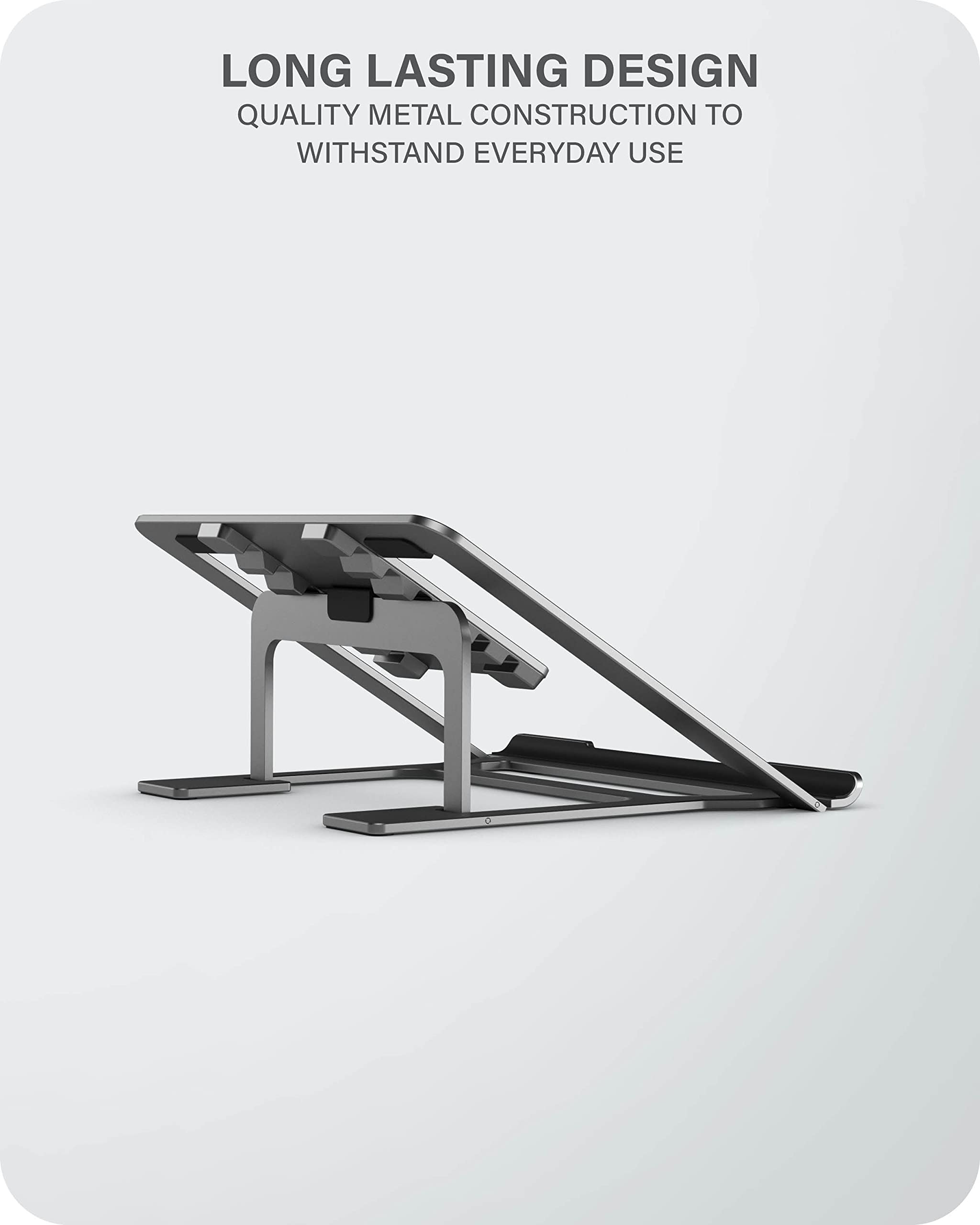 Riser per laptop portatile e regolabile ALOGIC Metro,costruito con lega di alluminio e impugnatura in silicone,sei angoli regolabili,si adatta agli ultimi MacBook, Surface e altri dispositivi laptop