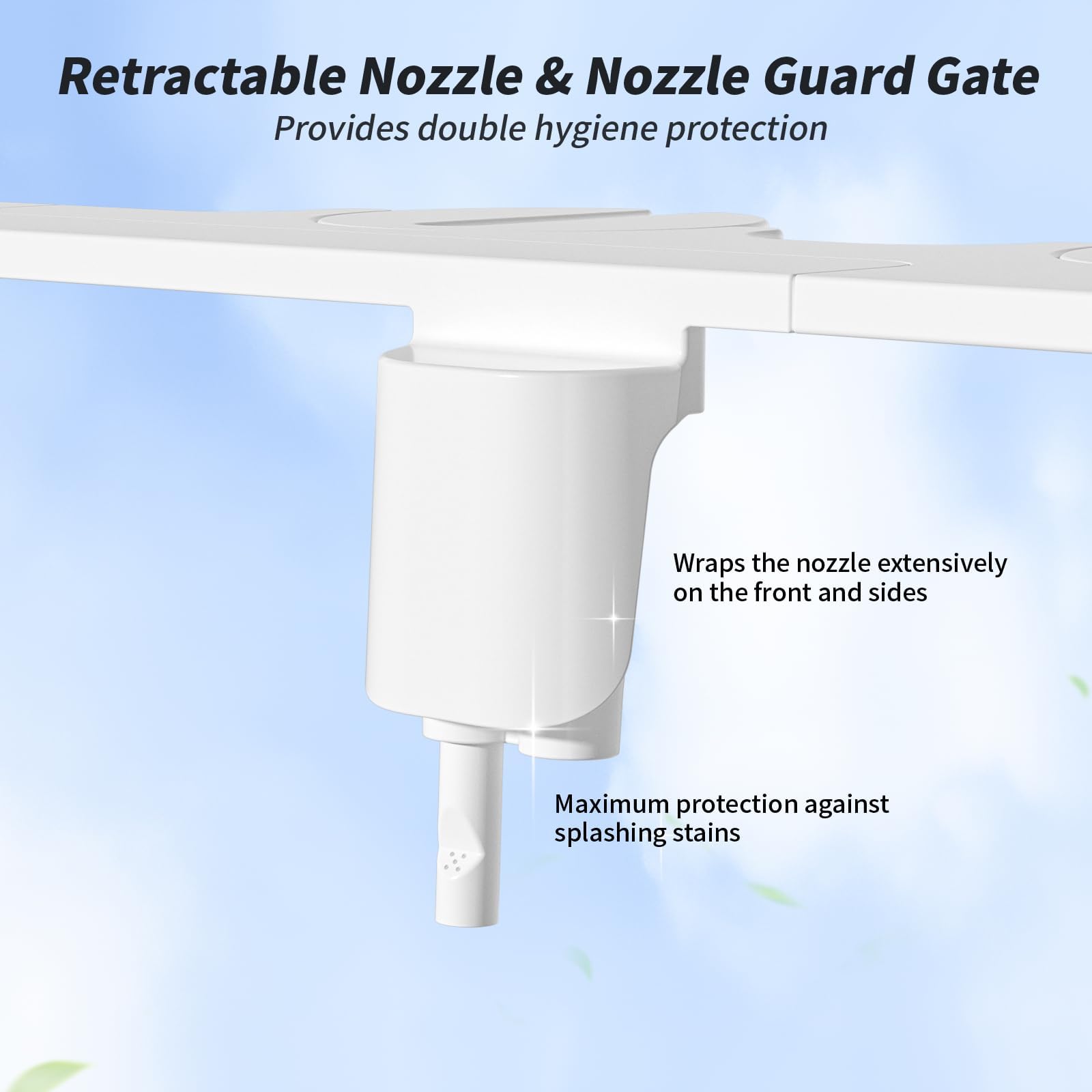 SAMODRA Non-Electric Bidet - Self Cleaning Dual Nozzle (Frontal and Rear Wash) Fresh Water Bidet Toilet Seat Attachment with Independent Adjustable Water Pressure (Classic White)