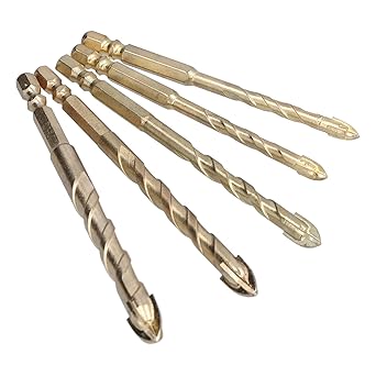 Ubersweet Drilling Bits Tool, Drill Bit 5Pcs for Concrete for Glass for Tile(Gold)'
