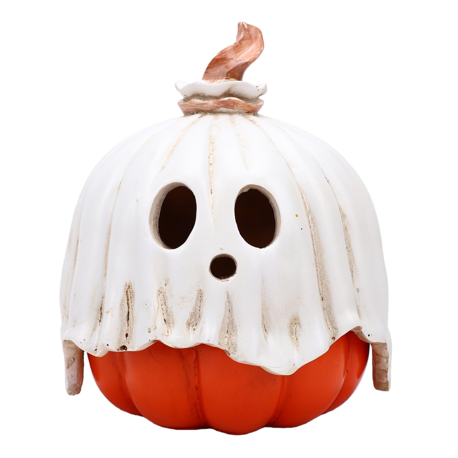 Portacandele Vintage a Forma di Zucca con Struttura in Resina | Materiale in Resina per Uso Alimentare, Simulazione Stoppino LED Senza , per la Cameretta dei Bambini, Contenitore per