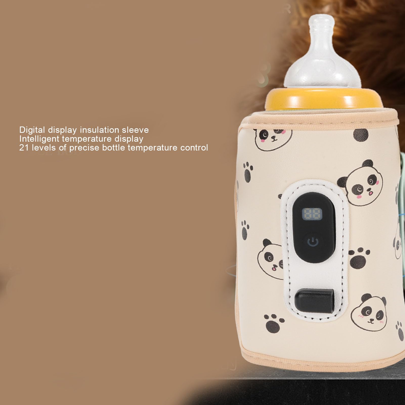 Portable Baby Bottle Warmer, USB Baby Bottle Warmer Travel Milk Heat Keeper Storage Cover for Various Bottles, for Indoor Outdoor Use, Handhold Milk Warmer for Home Family Travel