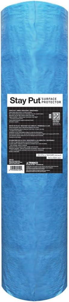 Trimaco Stay Put Surface Protector, Blues, 39.37-inch x 164.04-feet