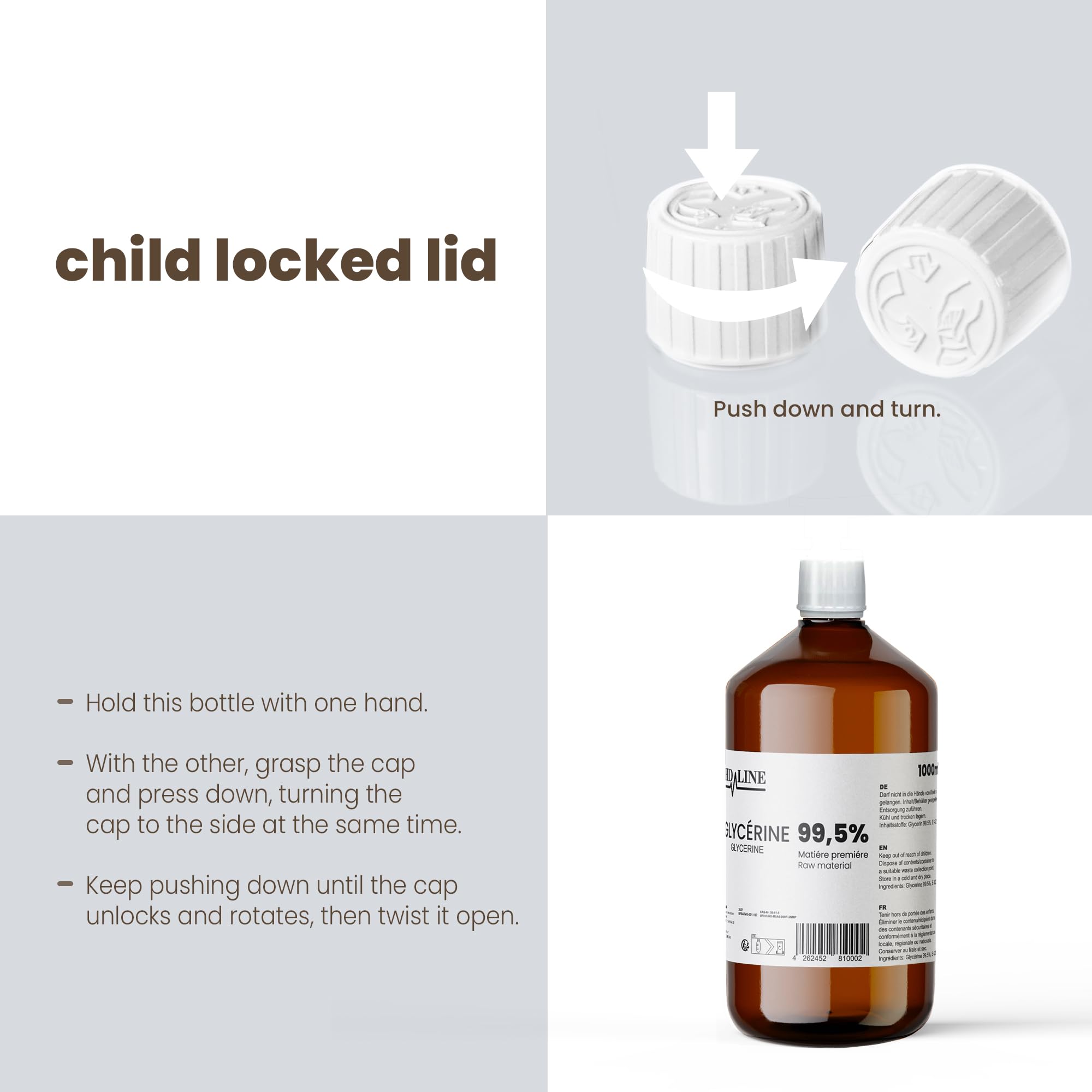 Hd-Line E422 4260414640051 Gliceryna 99,5%, Przezroczysty, 1000 ml