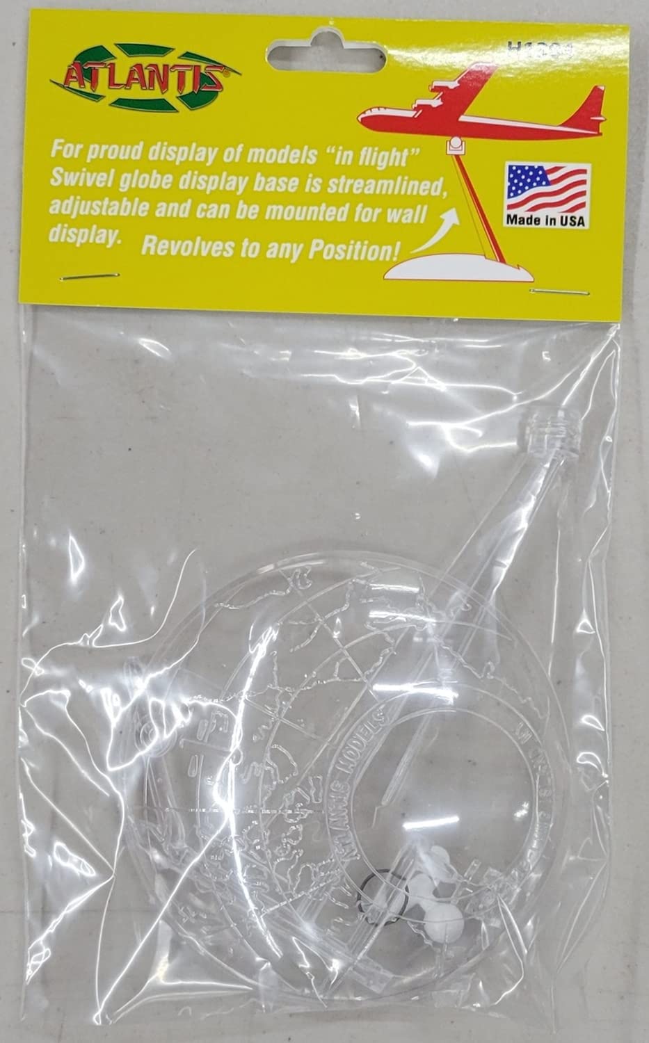 Atlantis Support Pivotant Pour Avion – Bras Articulé – Base Transparente – Maquette Plastique – Niveau 3 – Dès 14 Ans – Accessoire Présentation