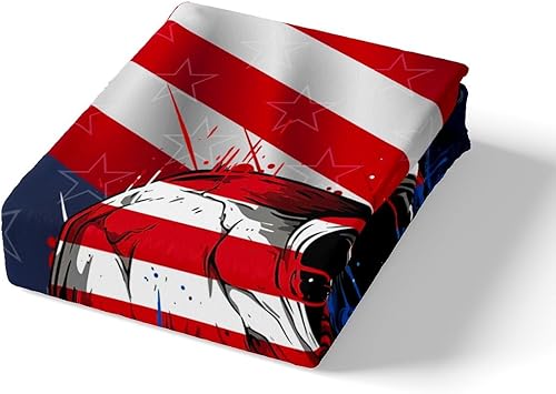 Miniatura 5 de Manfei Juego de sábanas de calavera tamaño matrimonial, juego de ropa de cama de calavera con bandera estadounidense para decoración de habitación